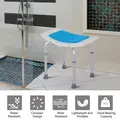 HOMCOM Shower Chair, Adjustable Height Shower Stool with Aluminium Frame and Non-Slip Feet, Bathtub Stool Seat for Elderly Disabled Handicap, Blue - 4