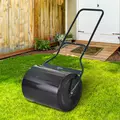 Outsunny φ50cm Steel Garden Lawn Roller Push Pull w/ Fillable Cylinder Water Sand Plug Lawn Flatten Seed Sow Rolling Drum w/ Handle - 2