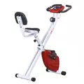 HOMCOM Folding Exercise Bike, Fitness Bicycle Indoor Trainer, 8-Level Magnetic Resistance Adjustable, with LCD Monitor, Pulse Sensor, Red - 1