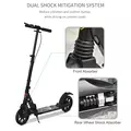 HOMCOM Adult Teens Kick Scooter Foldable Height Adjustable Aluminium Ride On Toy for 14+ w/ Rear Wheel & Hand Brake, 200mm Big Wheels, Shock Mitigation System - Black - 4