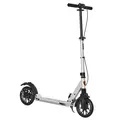 HOMCOM Teen/Adults Aluminium Folding Kick Scooter w/ Shock Mitigation System Silver - 1