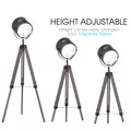 HOMCOM Floor Lamp with Adjustable Tripod for Living Room Bedroom, Vintage Spotlight Reading Lamp with Wood Legs, 115-155cm, Grey - 5