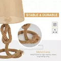 HOMCOM Nautical Style Table Lamp with Fabric Lampshade Metal Frame Power Switch, 48cm Home Desk Lamp Bedroom Living Room Study E27 Base, Beige - 5