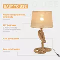 HOMCOM Nautical Style Table Lamp with Fabric Lampshade Metal Frame Power Switch, 48cm Home Desk Lamp Bedroom Living Room Study E27 Base, Beige - 6