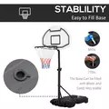 HOMCOM 94-123cm Adjustable Height Basketball Hoop and Stand - 5