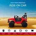 HOMCOM Kids Electric Ride On Car 12V Off Road Toy with Parental Remote Control 2 Motors Horn Lights Suspension Wheels for 3-6 Years Old Red - 4