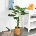 Outsunny Decorative Artificial Monstera Plants in Pot Fake Plants for Home Indoor Outdoor Decor, 85cm - 1
