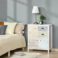 HOMCOM Drawer Table Sideboard Multi-purpose Storage Chest Shabby Chic Entryway Living Room Bedroom Furniture Organizer Unit - 2