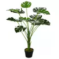 Outsunny Decorative Artificial Monstera Plants in Pot Fake Plants for Home Indoor Outdoor Decor, 85cm - 2
