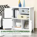 HOMCOM Drawer Table Sideboard Multi-purpose Storage Chest Shabby Chic Entryway Living Room Bedroom Furniture Organizer Unit - 4