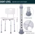 HOMCOM 8-Level Height Adjustable Bath Stool Spa Shower Chair Aluminum w/ Non-Slip Feet, Handle for the Pregnant, Old, Injured - 4