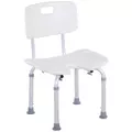 HOMCOM 8-Level Height Adjustable Bath Stool Spa Shower Chair Aluminum w/ Non-Slip Feet, Handle for the Pregnant, Old, Injured - 1