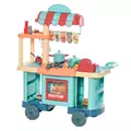 HOMCOM 50 Pcs Kids Kitchen Play set Fast Food Trolley Cart Pretend Playset Toys with Play Food Cashier Register Accessories Gift for Boys Girls Age 3-6 - 8