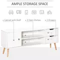 HOMCOM TV Stand for TVs up to 50", TV Console Cabinet with Open Storage Shelf and Drawers for Living Room, Entertainment Room and Bedroom, White - 5