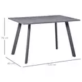 HOMCOM Dining Table, Contemporary Rectangle Kitchen Table with Metal Legs and Spacious Tabletop for Dining Room, Living Room, Dark Grey - 3