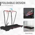 HOMCOM Foldable Walking Machine Treadmill 1-6km/h with LED Display & Remote Control Exercise Fitness for Home Office - 4