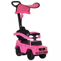 HOMCOM 3 in 1 Kids Children Ride on Push Car Toddler Sliding Car G350 Licensed Walker Foot to Floor Slider Push-Along with Horn Steering Wheel NO POWER Manual, Pink - 1