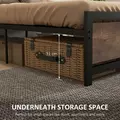 HOMCOM Single Size Metal Bed Frame with Headboard & Footboard, Strong Slat Support Solid Bedstead Base w/ Underbed Storage Space, Bedroom Furniture For Adults - 5
