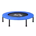 HOMCOM 36" Mini Fitness Trampoline Home Gym Yoga Exercise Rebounder Indoor Outdoor Jumper with Safety Pad, Support Up to 100 KG, Blue and Black - 1