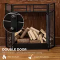 HOMCOM 3-Panel Folding Fireplace Screen with Door, Freestanding Spark Guard, Metal Mesh Fireguard, Black - 6