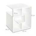 HOMCOM Side Table, 3 Tier End Table with Open Storage Shelves for Living Room, Bedroom, White - 3