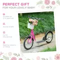 HOMCOM Kids Scooter, Kick Stunt Scooter with Adjustable Handlebar, Dual Brakes, Basket, Cupholder, Mudguard, 16" Inflatable Rubber Wheels, for 5-12 years, Pink - 7