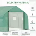 Outsunny Walk-in Polytunnel Garden Greenhouse, Outdoor Mesh Door Greenhouse with PE Cover and 6 Windows, 3.5 x 3 x 2m, Green - 4