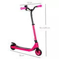 HOMCOM Electric Scooter for Kids 6+, Foldable E Scooter, Up to 8 KM/H, Maximum Range 6 KM, Adjustable Height, Pink - 3