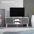 HOMCOM TV Cabinet Stand Unit for TVs up to 50'' with Foldable Drawers, Entertainment Centre for Living Room White - 4