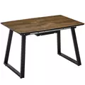 HOMCOM Extendable Dining Table Rectangular Wood Effect Tabletop for 4-6 People with Steel Frame & Hidden Leaves for Kitchen, Dining Room, Living Room - 1
