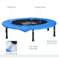 HOMCOM 40" Mini Fitness Trampoline Home Gym Yoga Exercise Rebounder Indoor Outdoor Jumper with Safety Pad, Support Up to 150 KG, Blue and Black - 4