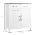 kleankin Freestanding Bathroom Cabinet, Storage Cupboard with 2 Drawers, Double Doors, Adjustable Shelf, White - 3