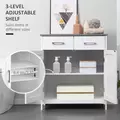 kleankin Freestanding Bathroom Cabinet, Storage Cupboard with 2 Drawers, Double Doors, Adjustable Shelf, White - 5