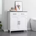 kleankin Freestanding Bathroom Cabinet, Storage Cupboard with 2 Drawers, Double Doors, Adjustable Shelf, White - 2