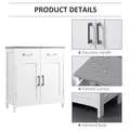 kleankin Freestanding Bathroom Cabinet, Storage Cupboard with 2 Drawers, Double Doors, Adjustable Shelf, White - 7