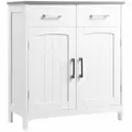 kleankin Freestanding Bathroom Cabinet, Storage Cupboard with 2 Drawers, Double Doors, Adjustable Shelf, White - 1
