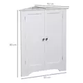 kleankin Triangle Bathroom Cabinet, Corner Bathroom Storage Unit with Adjustable Shelf and Recessed Door, Free Standing, White - 3