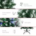 HOMCOM 5FT Tall Prelit Pencil Slim Artificial Christmas Tree with Realistic Branches, 250 Colourful LED Lights and 408 Tips, Xmas Decoration, Green - 7