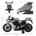HOMCOM 6V Honda Licensed Kids Motorcycle w/ Music, Training Wheels - White - 3