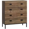 HOMCOM Chest of Drawers, 4-Drawer Storage Organiser Unit with Metal Frame for Bedroom, Living Room, Brown - 1