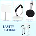 HOMCOM Shower Chair for the Elderly and Disabled, Height Adjustable Shower Stool with Back and Flipped Padded Arms, Suction Foot Pads, White - 5