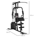 HOMCOM Multi-Exercise Gym Station, with 45kg Weight Stack, for Full Body Workout - 3