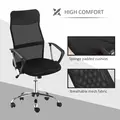 HOMCOM Ergonomic Office Chair Mesh Chair with Adjustable Height Tilt Function Black - 7