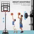 SPORTNOW 2.6-3.1m Adjustable Basketball Hoop and Basketball Stand w/ Backboard and Weighted Base, Portable on Wheels, Black - 4