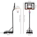 SPORTNOW 2.6-3.1m Adjustable Basketball Hoop and Basketball Stand w/ Backboard and Weighted Base, Portable on Wheels, Black - 3
