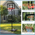 SPORTNOW 2.6-3.1m Adjustable Basketball Hoop and Basketball Stand w/ Backboard and Weighted Base, Portable on Wheels, Black - 7