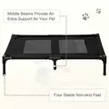 PawHut Large Raised Dog Bed Cat Elevated Lifted Cooling Portable Camping Basket Outdoor Indoor Mesh Pet Cot Metal Frame Black - 7