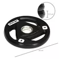 SPORTNOW Two 5kg Olympic Weight Plates, Tri-Grip Rubber-Coated Barbell Weights, with 5cm Holes, for Home, Gym, Office - 3