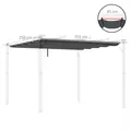 Outsunny Retractable Pergola Cover, 2.55 x 2.5 m Replacement Canopy Fabric for 3 x 3 m Frame, Roof Top Only, Dark Grey - 3