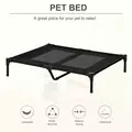 PawHut Large Raised Dog Bed Cat Elevated Lifted Cooling Portable Camping Basket Outdoor Indoor Mesh Pet Cot Metal Frame Black - 4